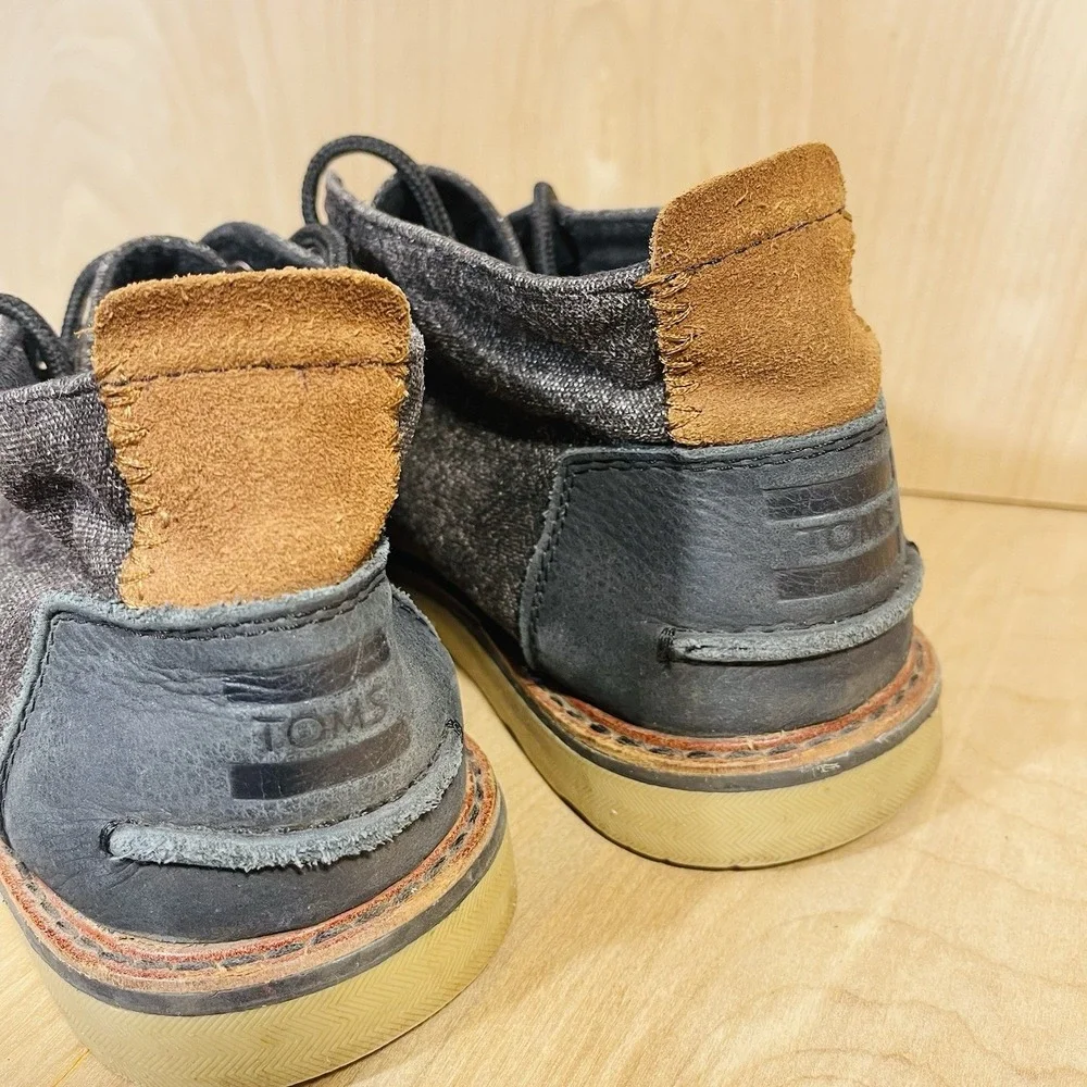 Toms‎ Gray Chukka Fleck Boot High Top Shoes With Leather Details Men's Size 10